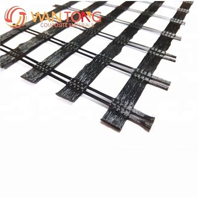 Poliestere ad alta trazione Geogrid 120kn PVC rivestito Larghezza 5m per la costruzione di strade