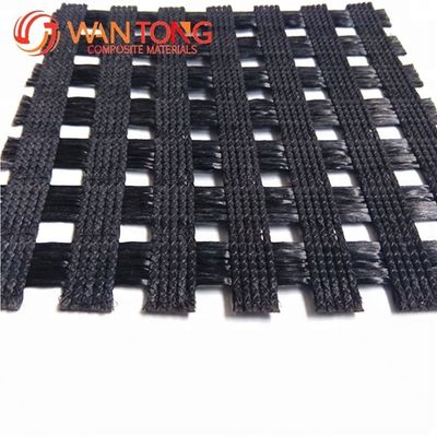 Poliestere ad alta trazione Geogrid 120kn PVC rivestito Larghezza 5m per la costruzione di strade