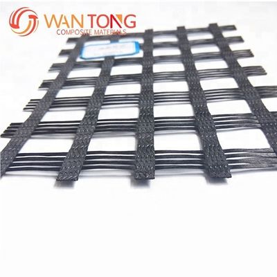 Poliestere ad alta trazione Geogrid 120kn PVC rivestito Larghezza 5m per la costruzione di strade