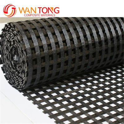 Poliestere ad alta trazione Geogrid 120kn PVC rivestito Larghezza 5m per la costruzione di strade