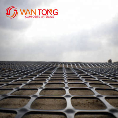 Polipropilene Geo Grid Prodotti di terraforatura Biassiale 35KN Geogrid di plastica 25.4*25.4mm Maglia Dimensione 1-6m Larghezza