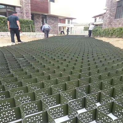 Pavimentatore di ghiaia a geocelle giallo in HDPE per la stabilizzazione del suolo di allevamenti di cavalli stabile e durevole