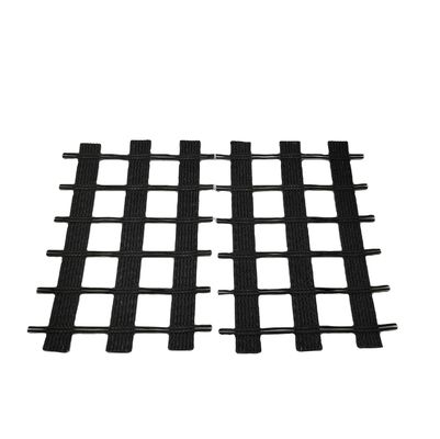 Solidificazione del letto stradale Griglia biassiale in poliestere Geogrid realizzata in giallo con materiale PET da 80-80