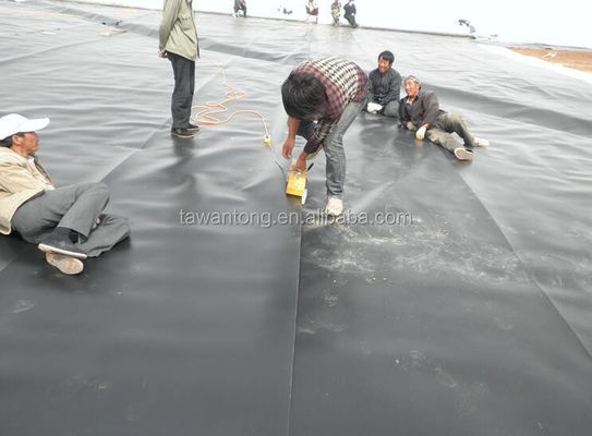 Geomembrane per serbatoi di pesci 2 mm nero impermeabile HDPE plastica installazione in loco