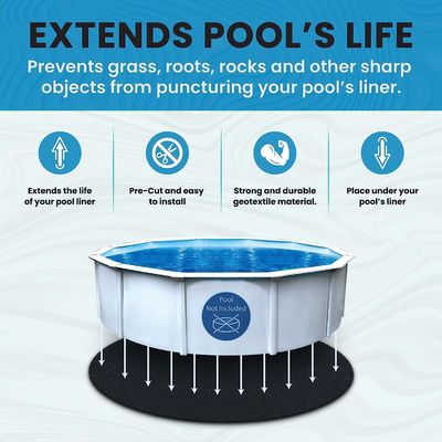 Pad di 12 piedi rotondo per la piscina con geotessile non tessuto lunghezza 50-100m precut esterno