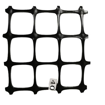 Griglia geografica biassiale in PP nero 4040 per reti di rinforzo stradale