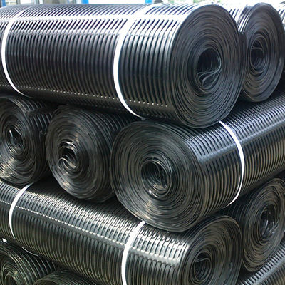 Geogrid CE/ISO9001 Certificato 50Kn/m Protezione da pendenza Cellule del suolo PP HDPE Geogrid monoassiale in plastica