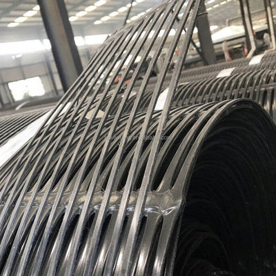 Basso Nero 220kN PP HDPE geogrid uniaxiale per il rinforzo di pareti di sostegno e strade 50m