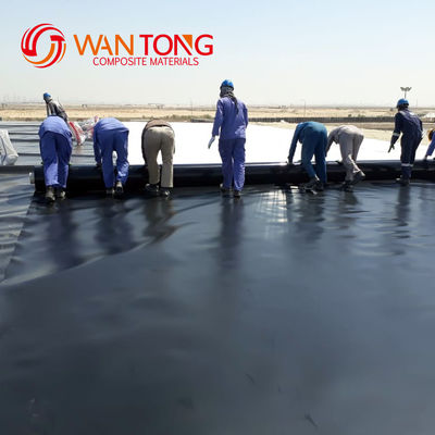 Stile di design cinese 1.0 mm Superficie liscia HDPE nero Geomembrane Roll per gamberetti