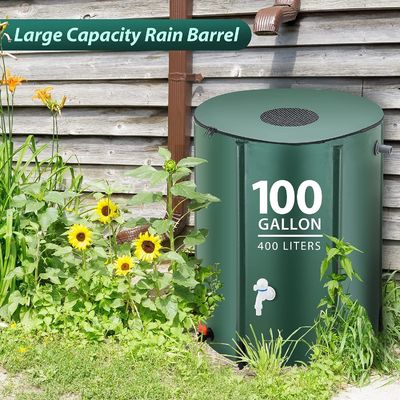 Barile di pioggia 100 galloni Scelta ecologica per raccogliere pioggia e acqua in giardino