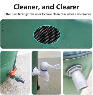 Collettore di acqua piovana extra stabile 100 gal Immagazzinamento portatile di acqua per l'irrigazione del giardino
