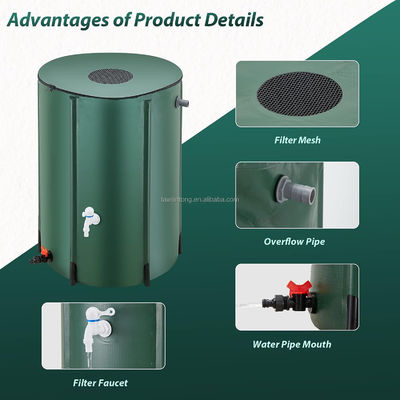 Extra Stabile 250L Portatile Collettore d'acqua Barile di pioggia per la raccolta di pioggia impermeabile