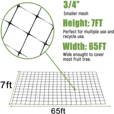 8-100GSM Netting antiuccello in plastica nera PP per recinzioni di allevamenti di polli e reti per cervi
