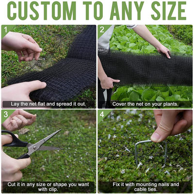 8-100GSM Netting antiuccello in plastica nera PP per recinzioni di allevamenti di polli e reti per cervi