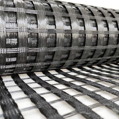 Giallo 50KN Geogrid in fibra di vetro rivestita di bitume per il rinforzo delle strade nel design cinese