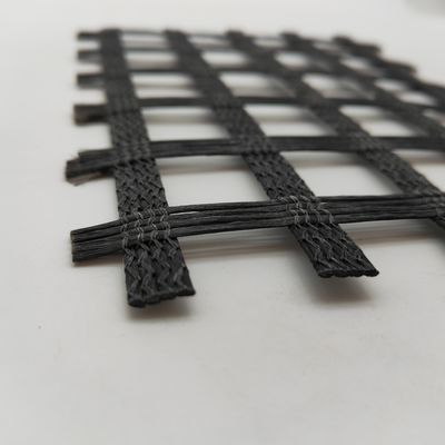 Geogrid in fibra di vetro geocomposta standard ISO per il rinforzo dello strato di asfalto 50/50kn