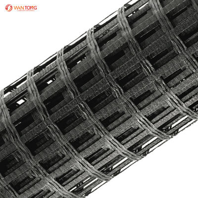 Geogrid di rete in fibra di vetro da 80 kn per la solidificazione del letto stradale in poliestere biassiale