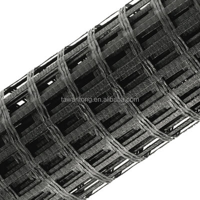 Geogrid 50kn Resistenza alla trazione 80-80 PET per la solidificazione del letto stradale